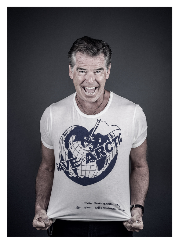 Pierce Brosnan Models ‘Save the Arctic’ T-Shirt
