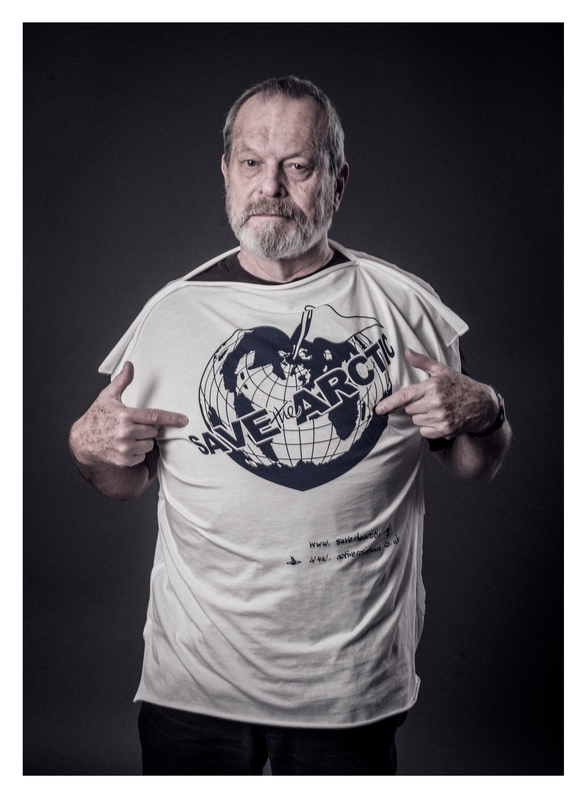 Terry Gilliam Models ‘Save the Arctic’ T-Shirt